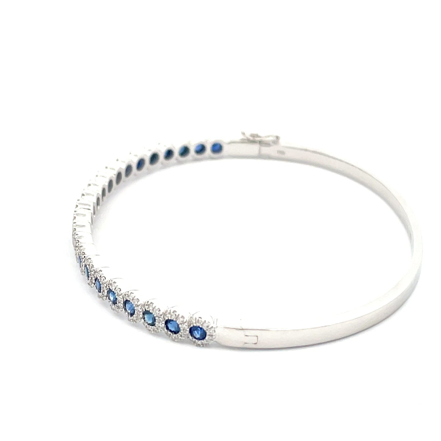 Sapphire and Round Brilliant Cut Diamond Bangle Gardiner Brothers