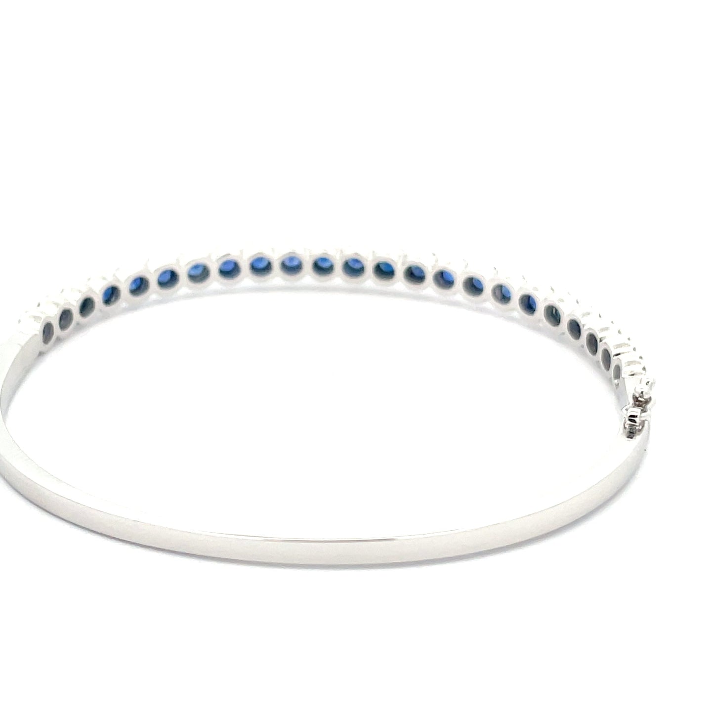 Sapphire and Round Brilliant Cut Diamond Bangle Gardiner Brothers