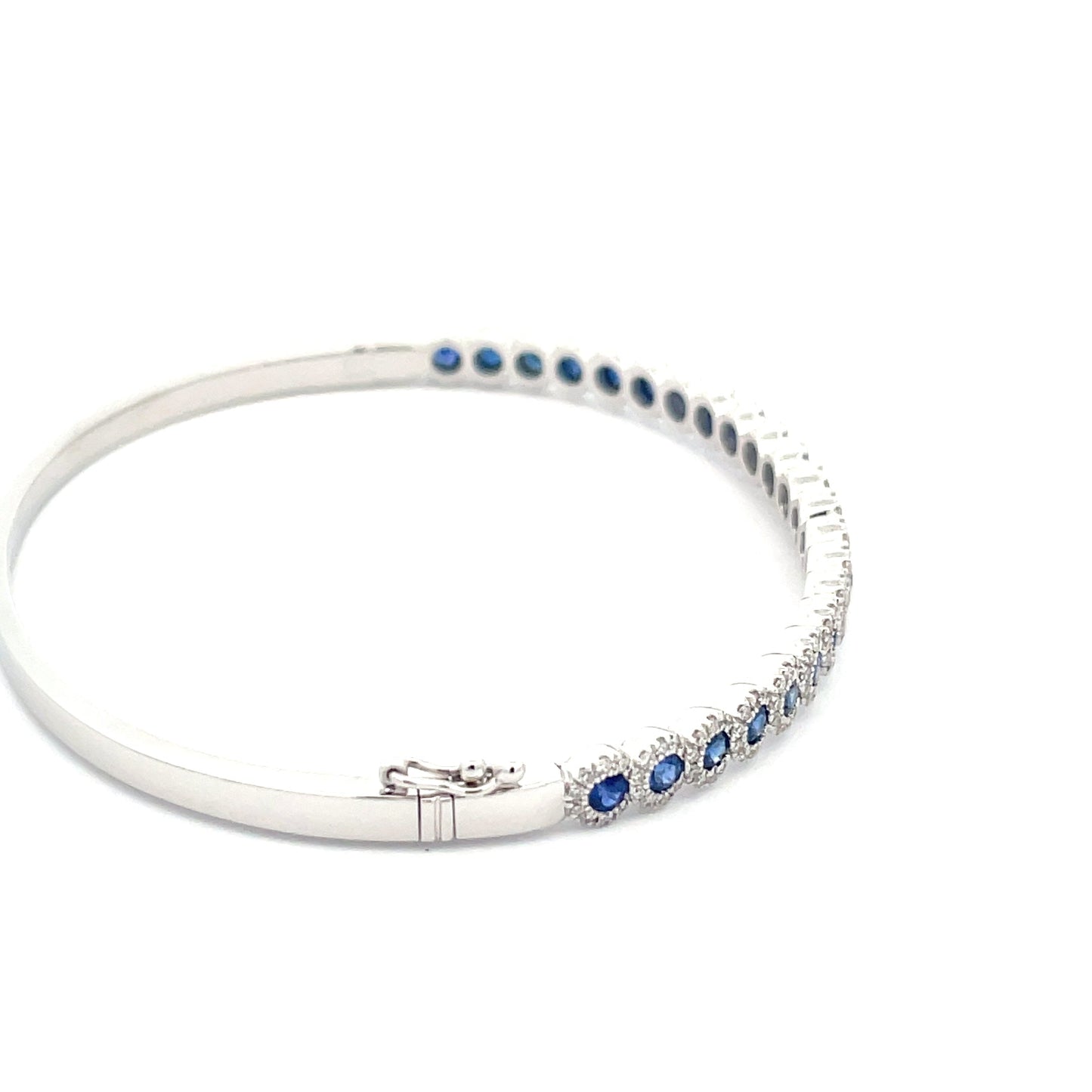 Sapphire and Round Brilliant Cut Diamond Bangle Gardiner Brothers