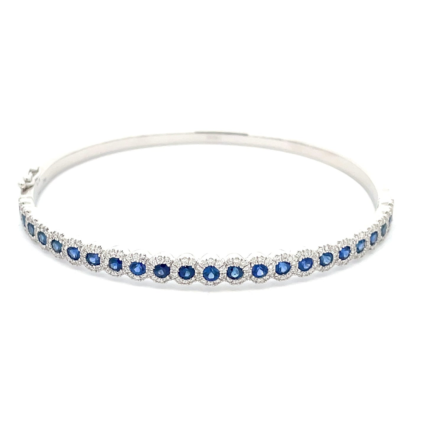 Sapphire and Round Brilliant Cut Diamond Bangle Gardiner Brothers