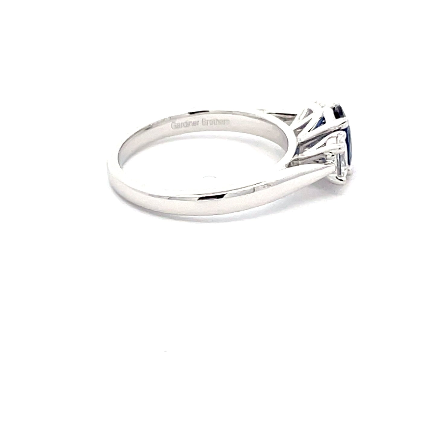 Sapphire and diamond oval 3 stone ring Gardiner Brothers