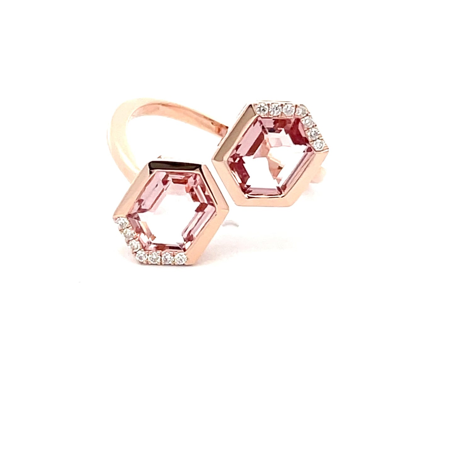 Morganite and round brilliant Cut Diamond Dress Ring Gardiner Brothers