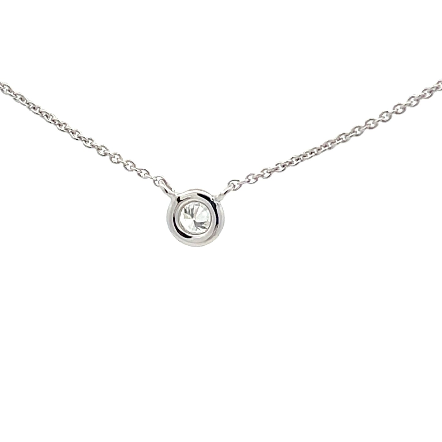 Round Brilliant Cut Diamond Rub-over Style Pendant Gardiner Brothers