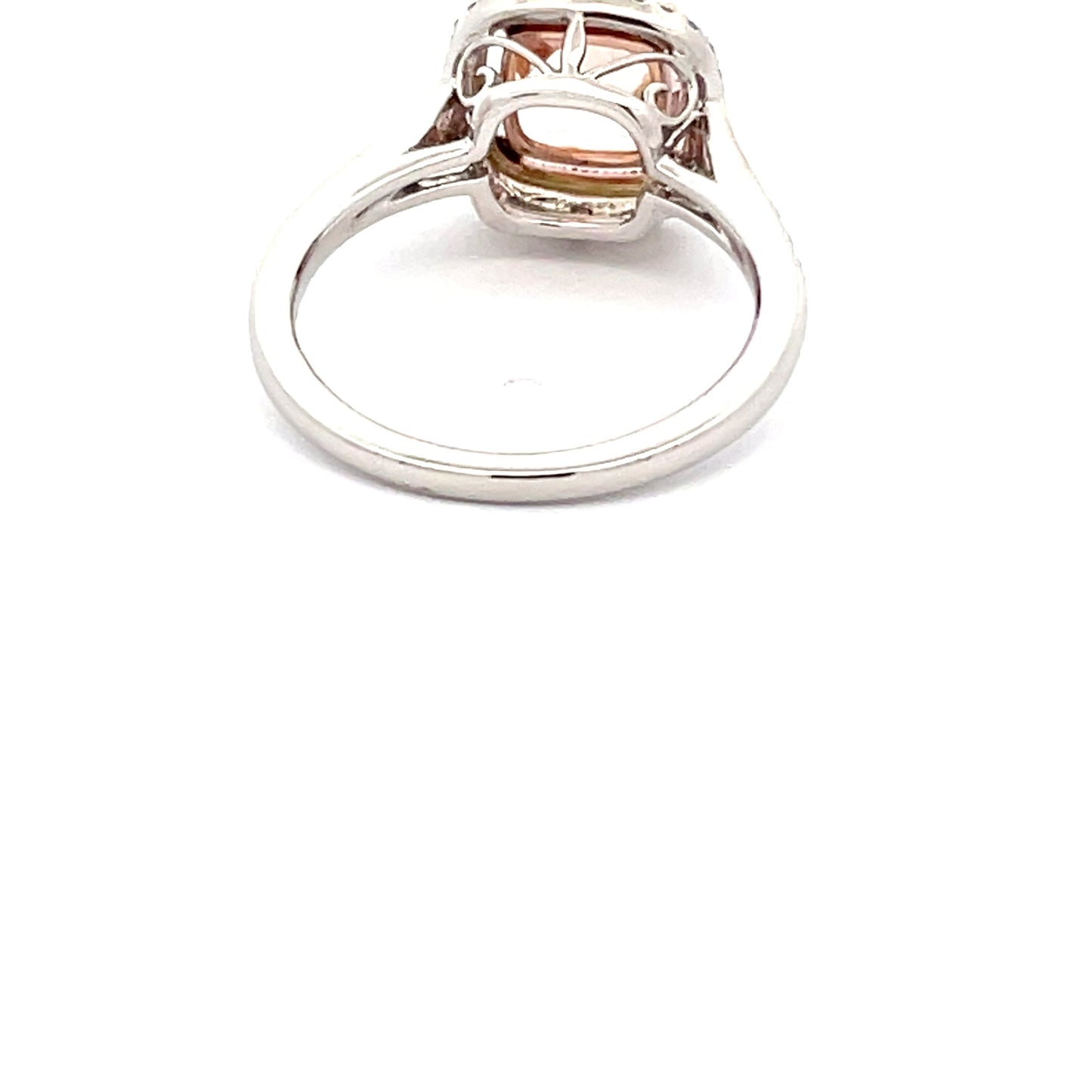 Morganite and Round Brilliant cut Diamond Halo Style Ring Gardiner Brothers