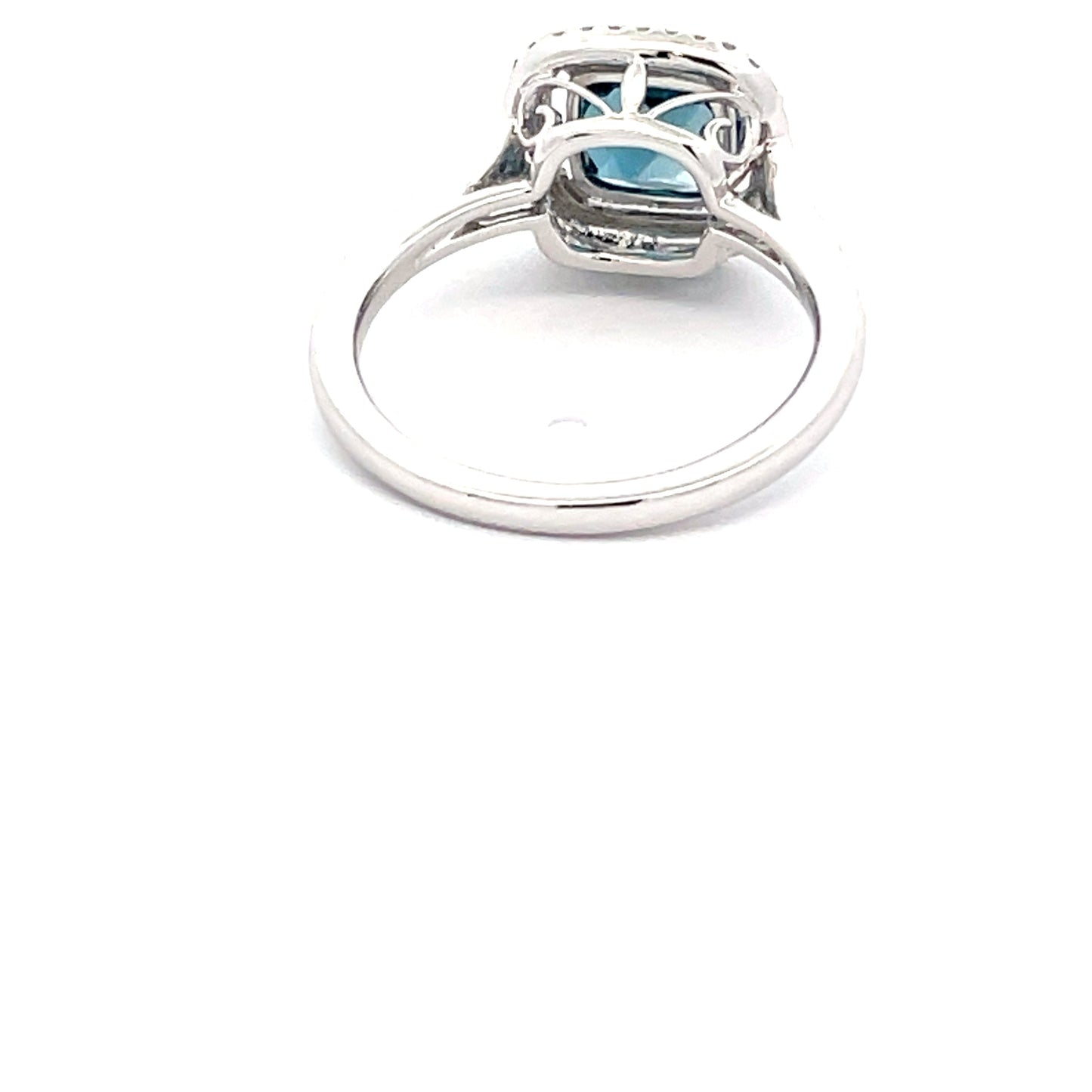 London Blue Topaz and Diamond halo Style Ring Gardiner Brothers