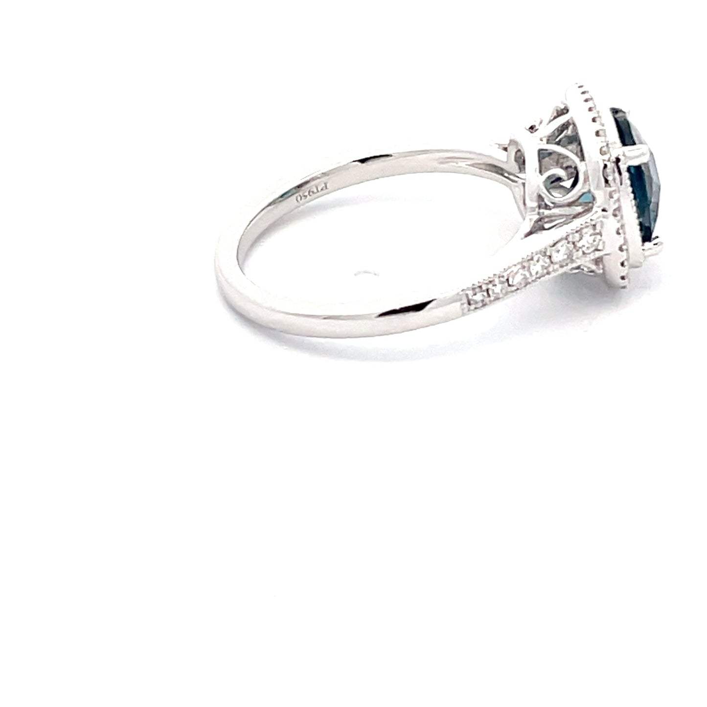 London Blue Topaz and Diamond halo Style Ring Gardiner Brothers