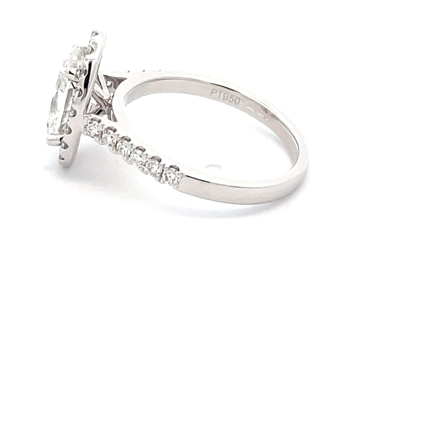 OVAL SHAPED DIAMOND HALO RING WITH DIAMOND SET SHOULDERS - 2.25CTS Gardiner Brothers