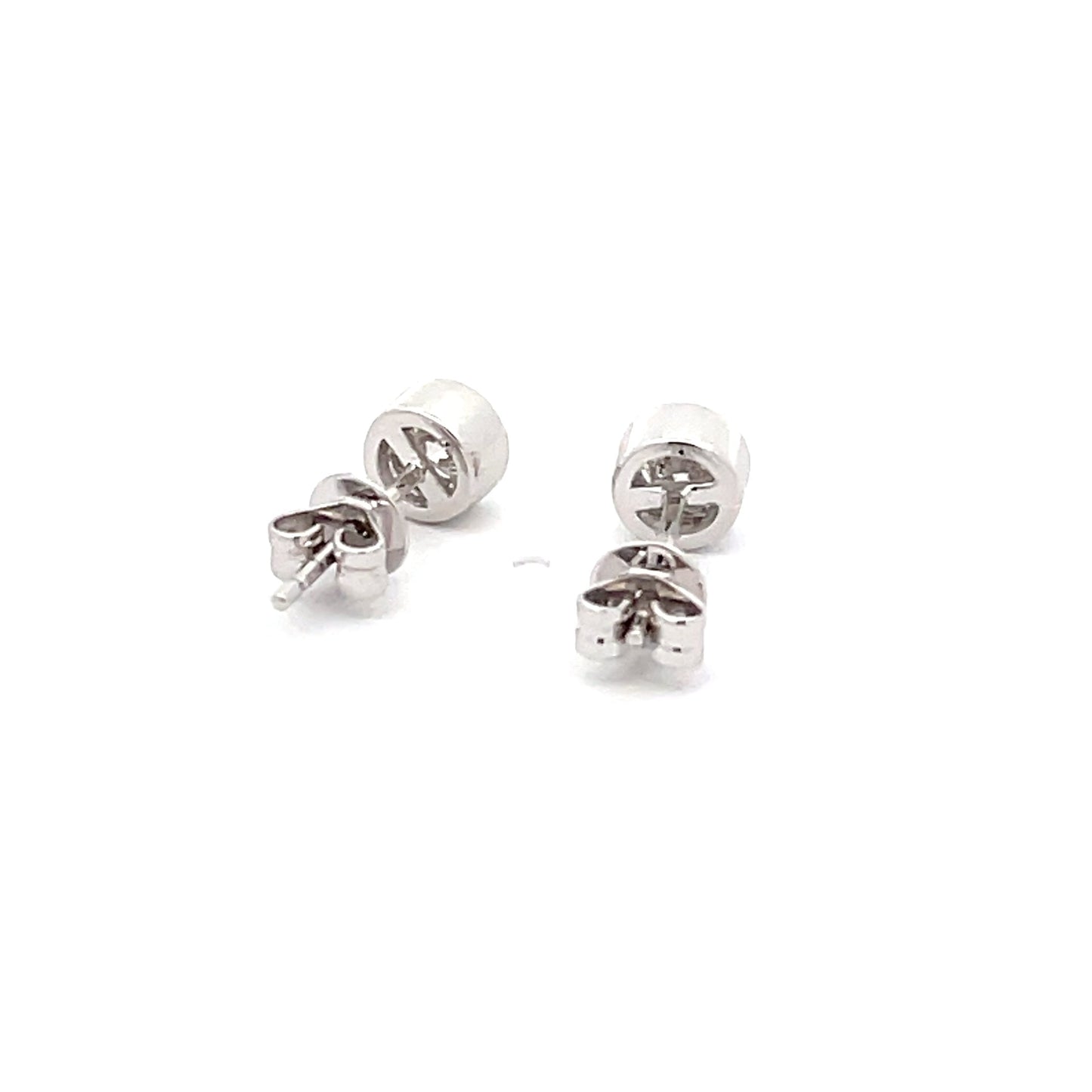Round Brilliant Cut Diamond Rub-over Style Earrings - 0.50cts Gardiner Brothers