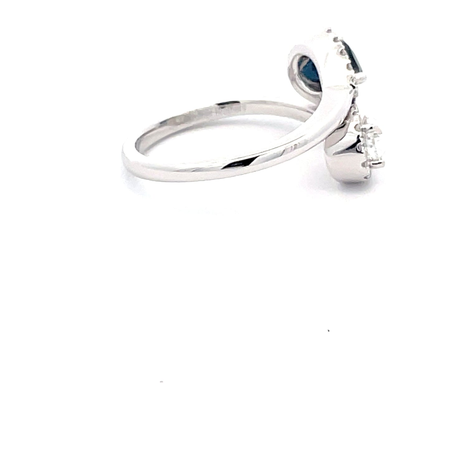 Sapphire and diamond Cross-over style ring Gardiner Brothers
