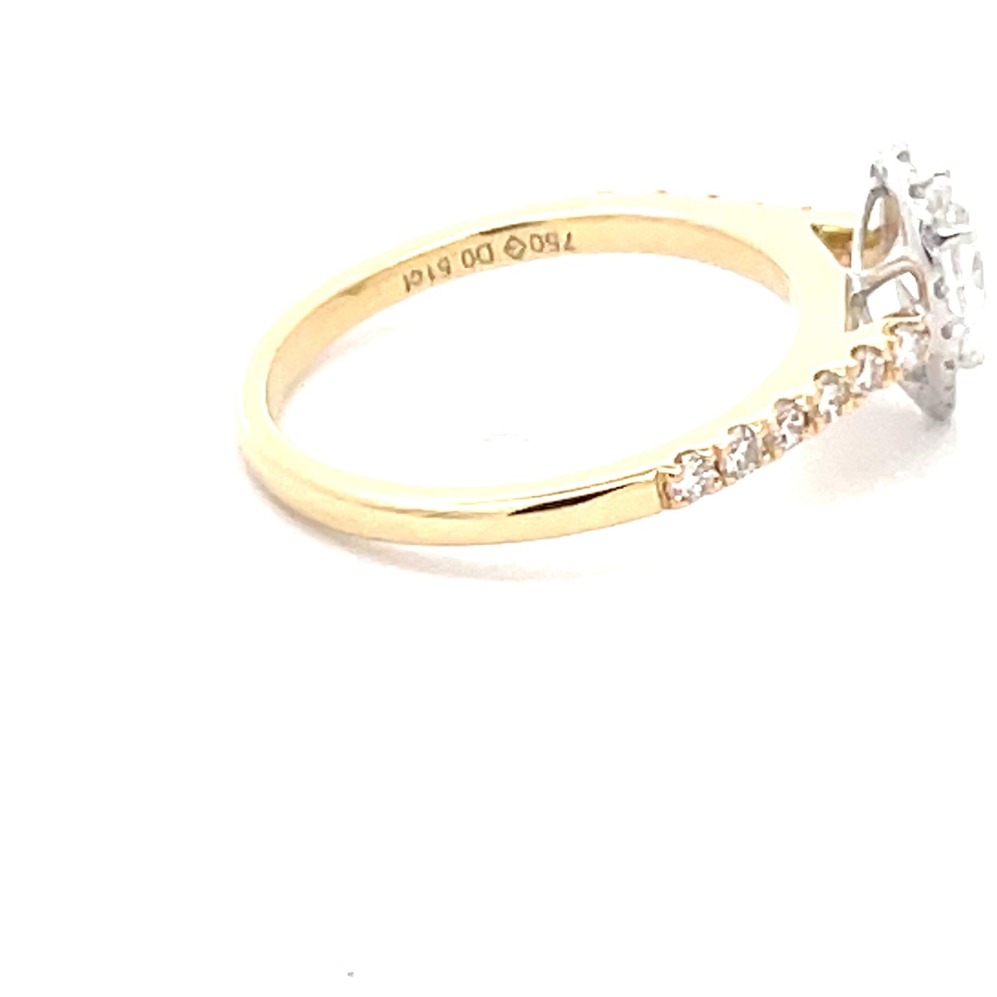 Pear shaped Aurora cut diamond halo style ring - 0.89cts Gardiner Brothers