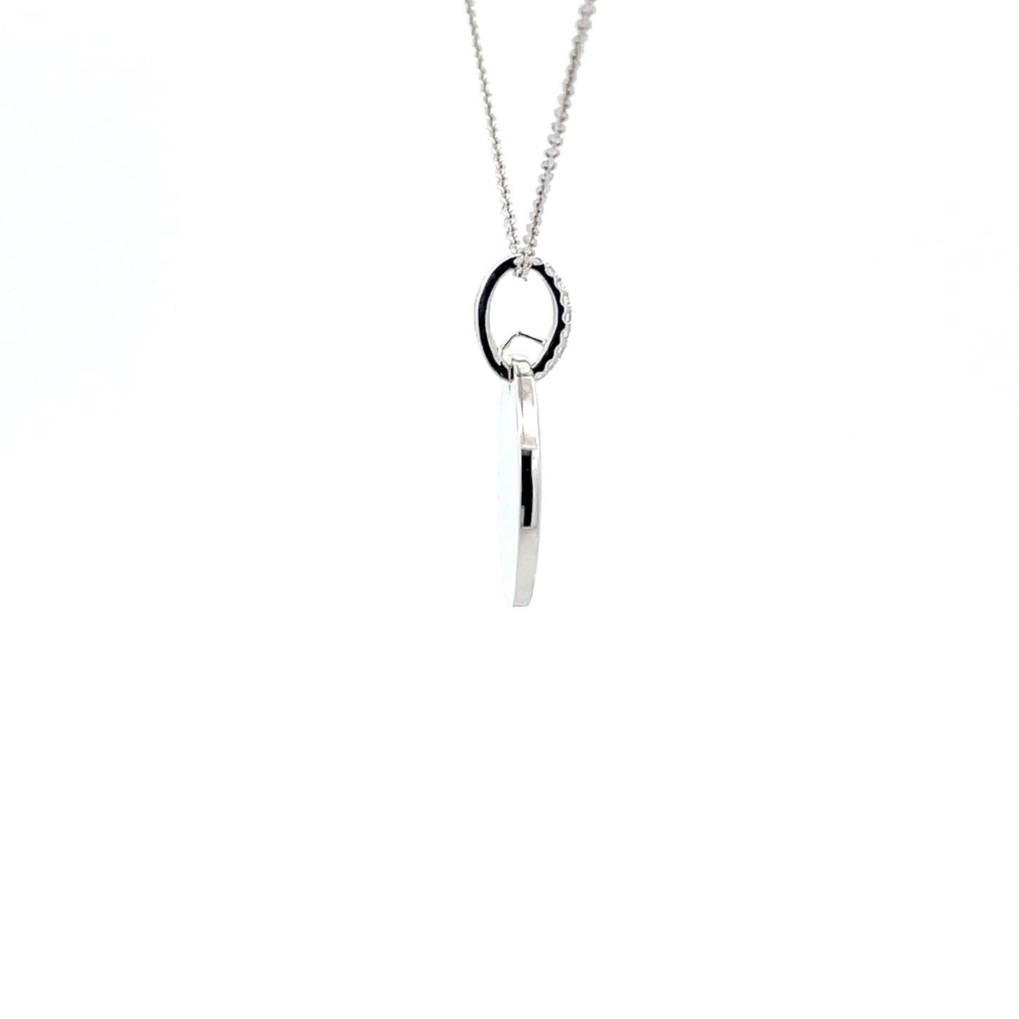 White Gold Disc Style Pendant Gardiner Brothers