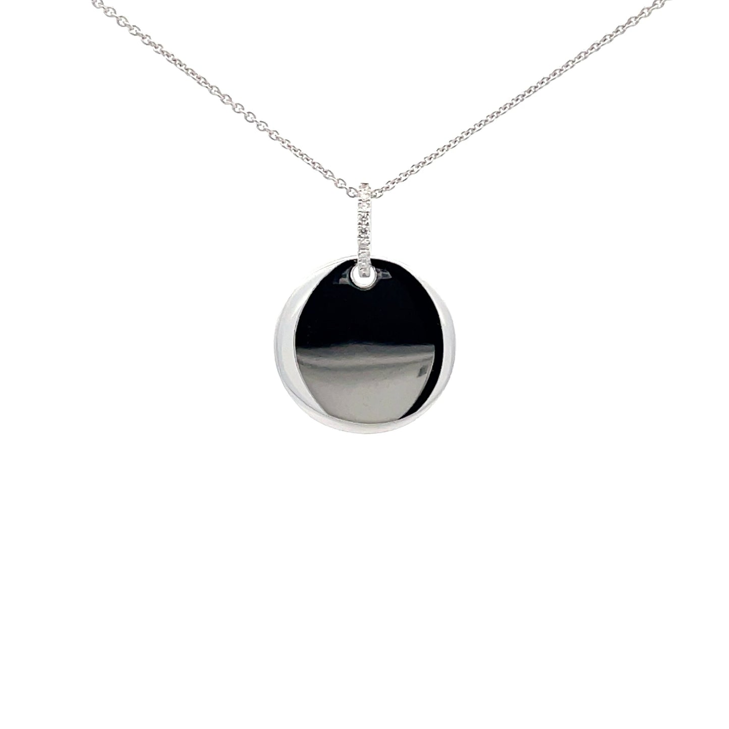 White Gold Disc Style Pendant Gardiner Brothers