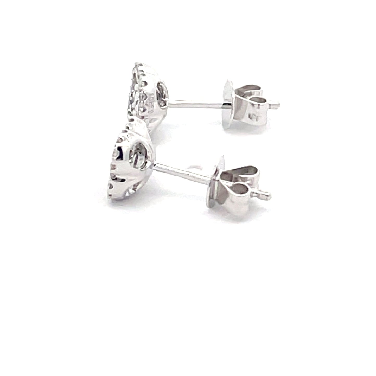 Round Brilliant Cut Diamond fancy Cluster Style earrings Gardiner Brothers
