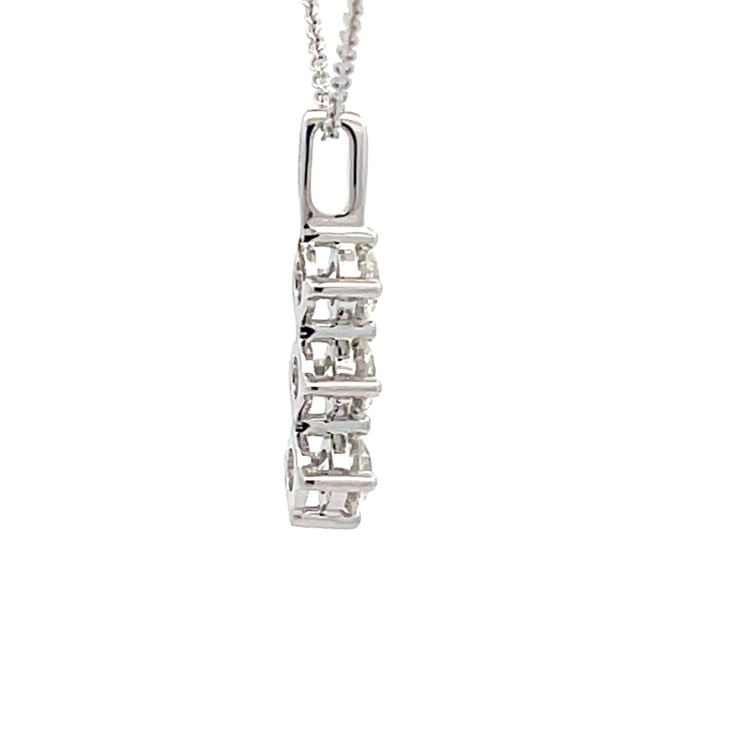 Round Brilliant Cut Diamond 3 Stone Drop Pendant - 0.56cts Gardiner Brothers