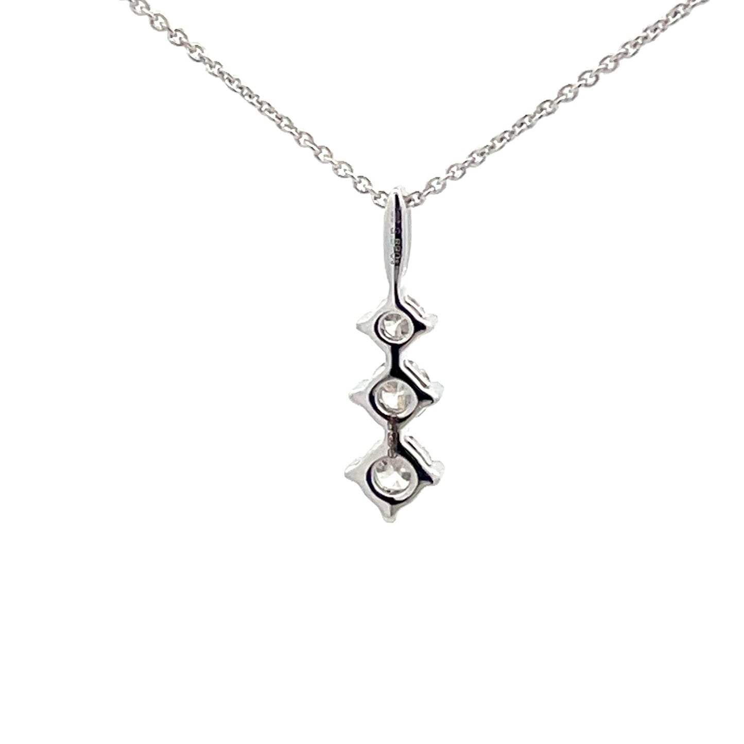 Round Brilliant Cut Diamond 3 Stone Graduated Drop Pendant - 0.33cts Gardiner Brothers