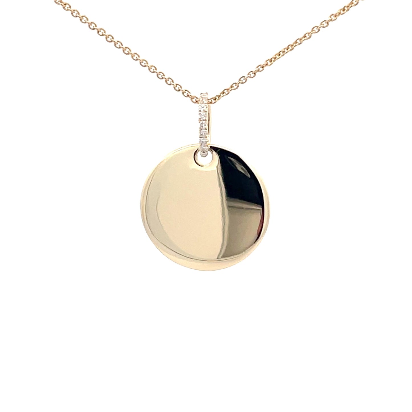 YELLOW GOLD DISC STYLE PENDANT Gardiner Brothers