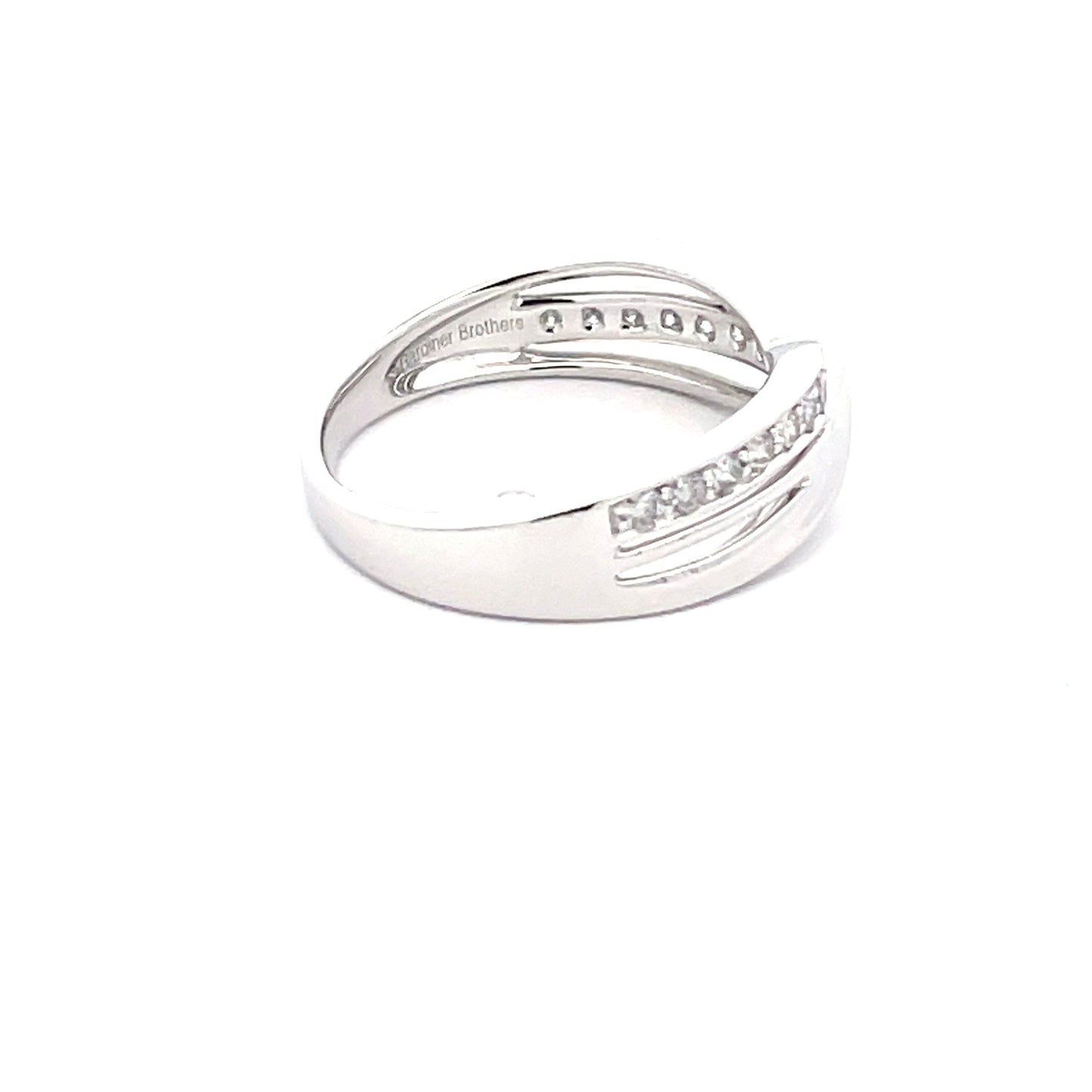 Round Brilliant Cut Diamond Cross-over Style Ring Gardiner Brothers