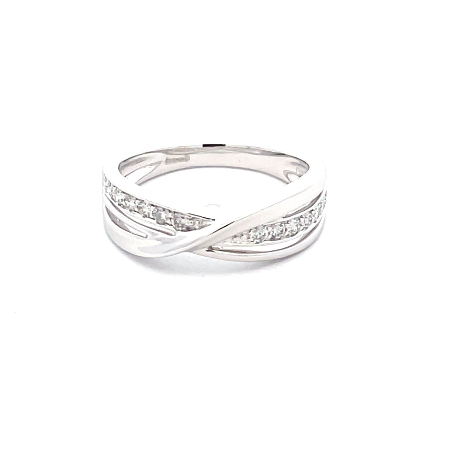 Round Brilliant Cut Diamond Cross-over Style Ring Gardiner Brothers