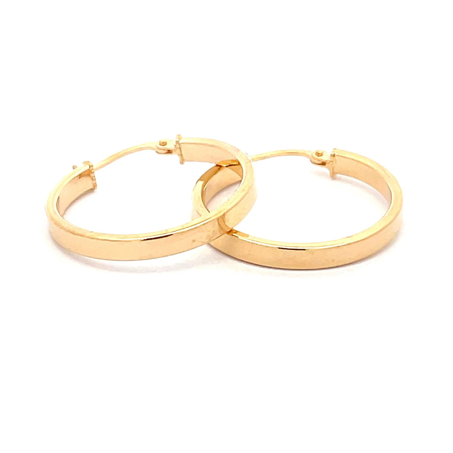 Yellow Gold Square Profile Hoop Earrings Gardiner Brothers