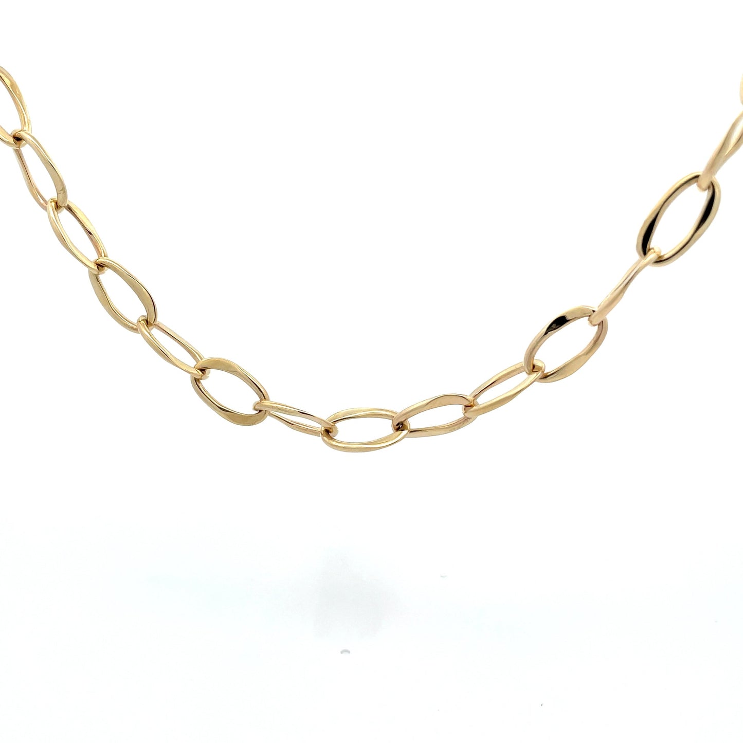 Yellow Gold Wavy Link Style Necklace Gardiner Brothers