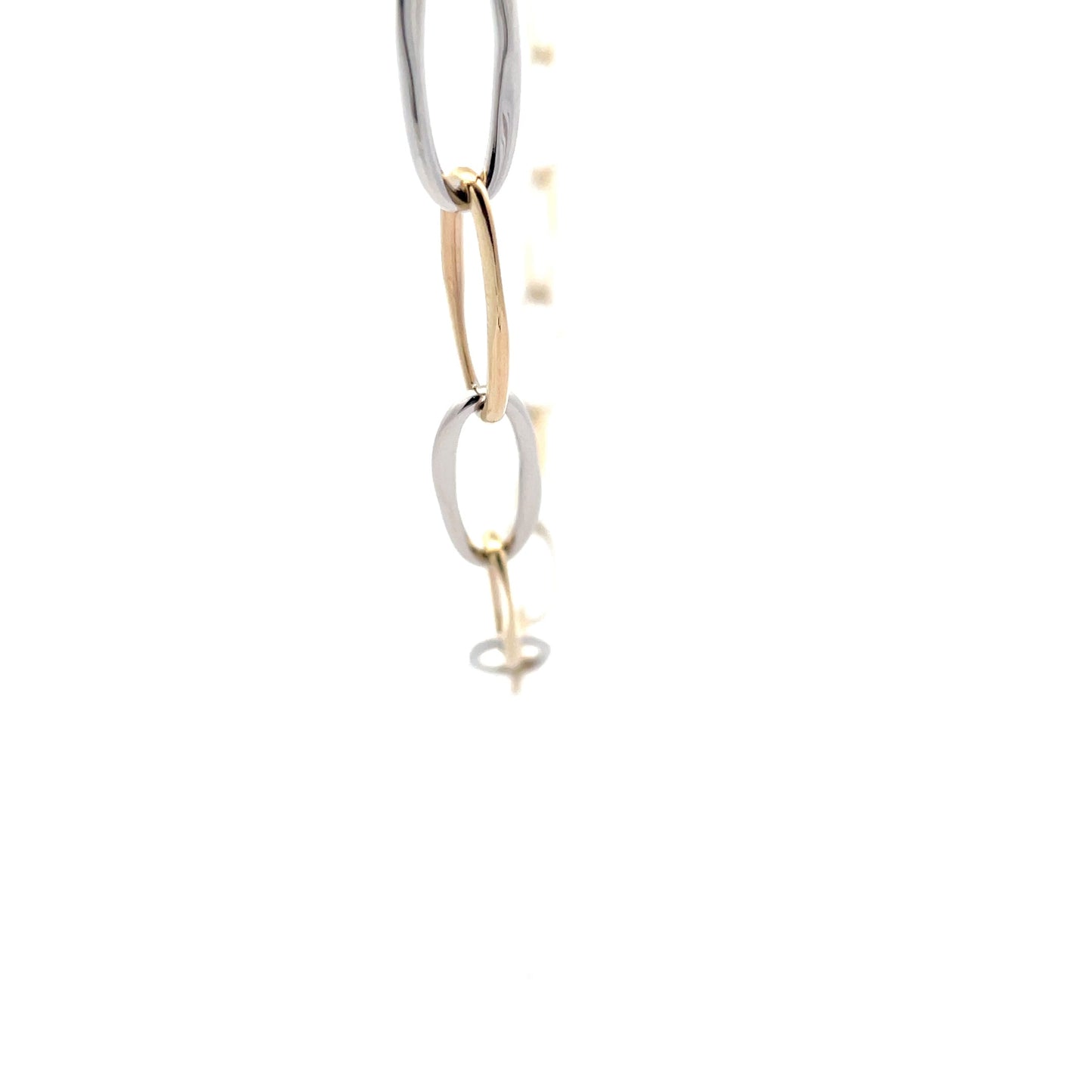 Yellow and white Gold Wavy Link Style Necklet Gardiner Brothers