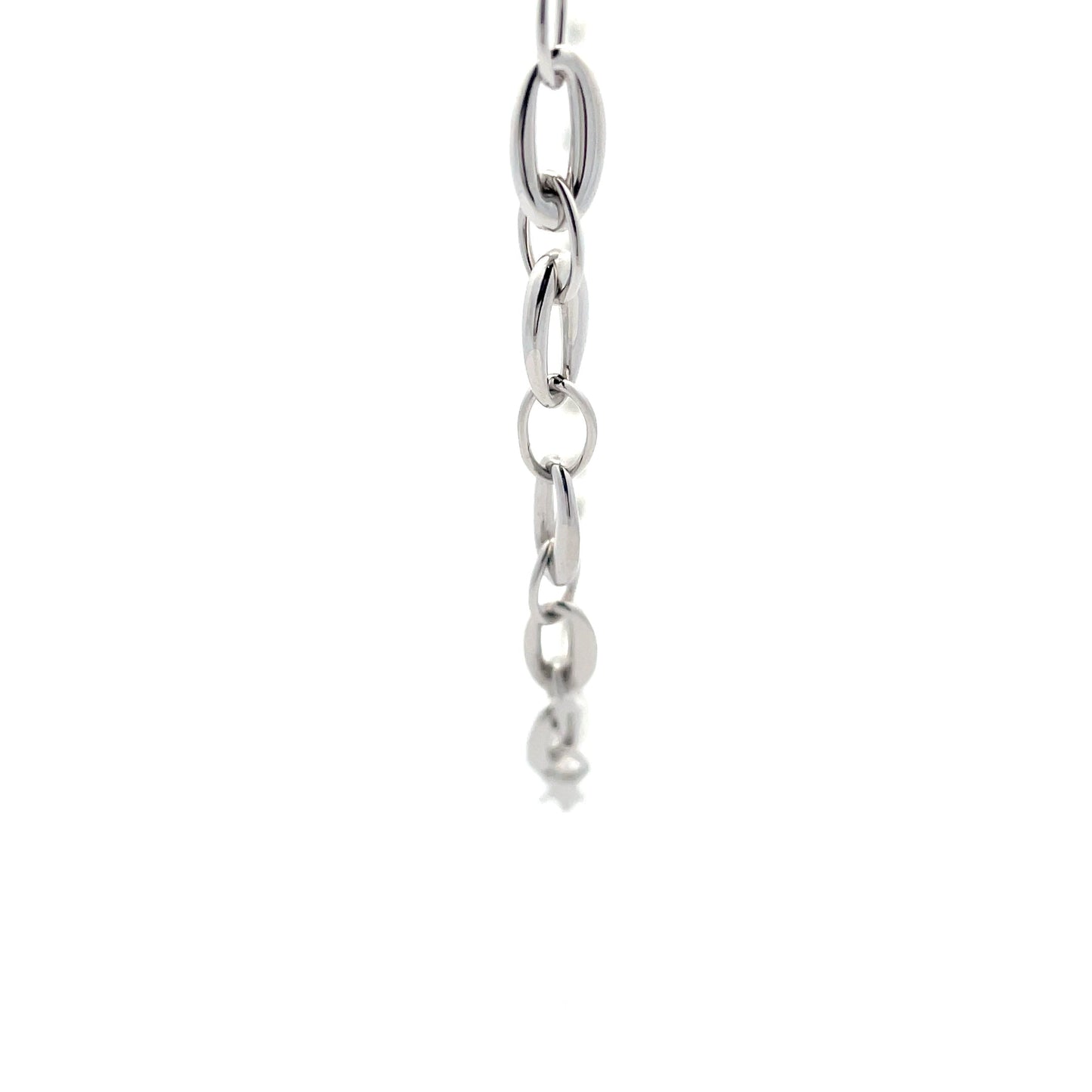 White Gold Oval Link Necklet Gardiner Brothers