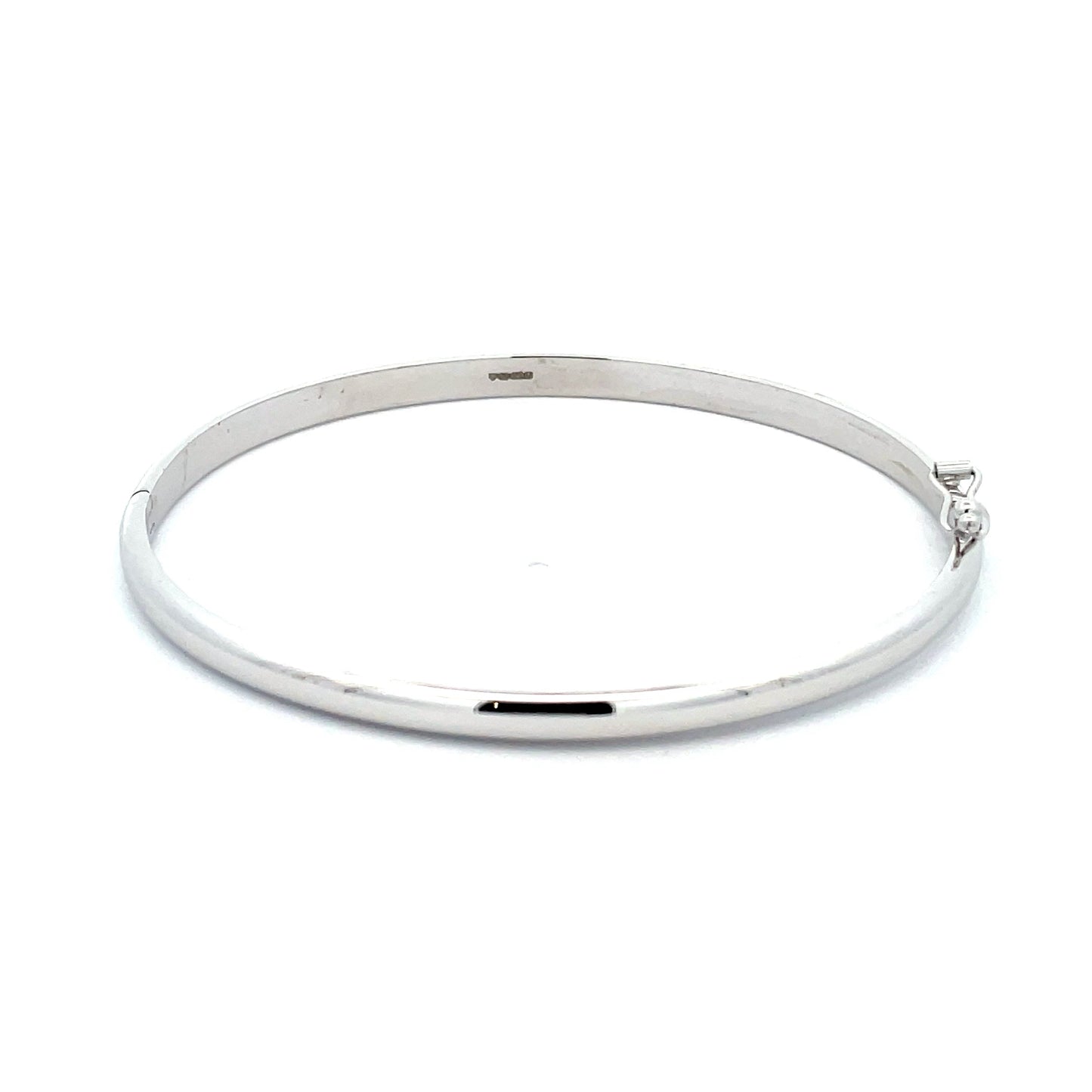White Gold "D" Shape Bangle Gardiner Brothers
