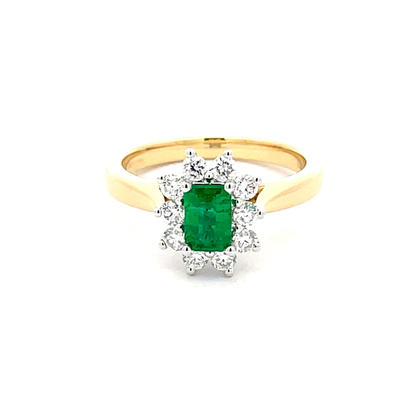Emerald and Diamond Cluster Style Ring Gardiner Brothers