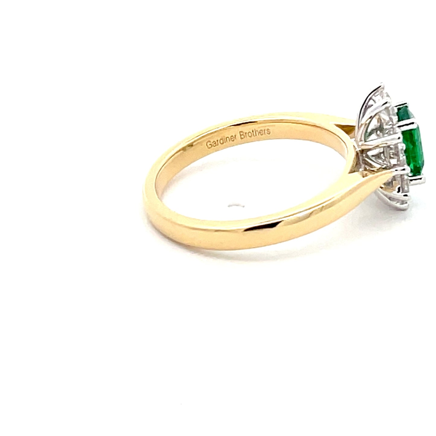 Emerald and Diamond Cluster Style Ring Gardiner Brothers