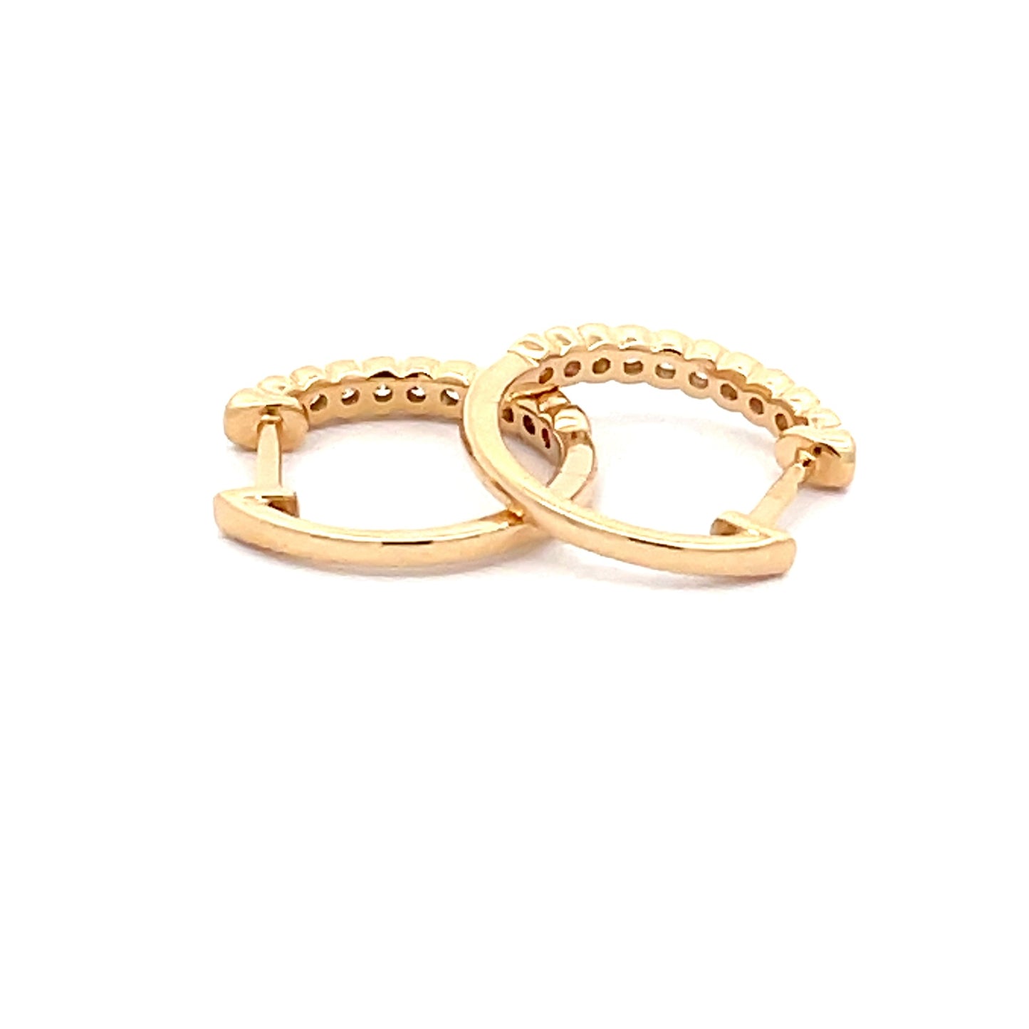 Round Brilliant Cut Diamond Hoop Style Earrings Gardiner Brothers