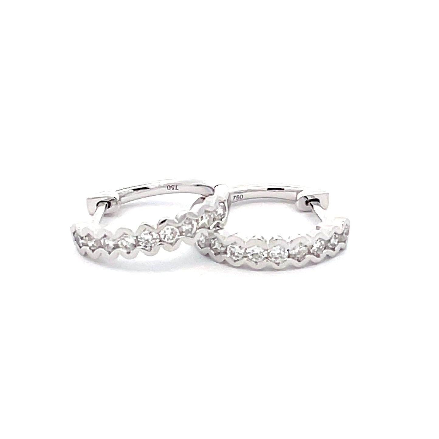 Round Brilliant Cut Diamond Set Hoop Earrings Gardiner Brothers