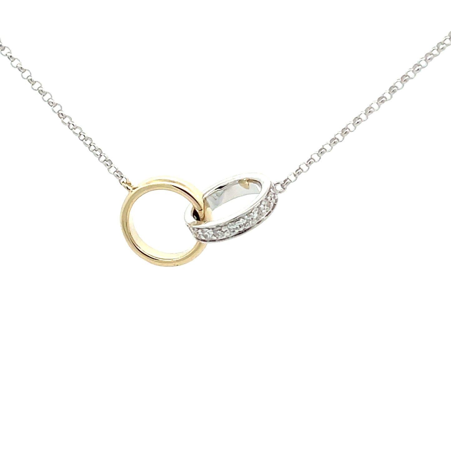 Interlocking diamond set circles pendant Gardiner Brothers