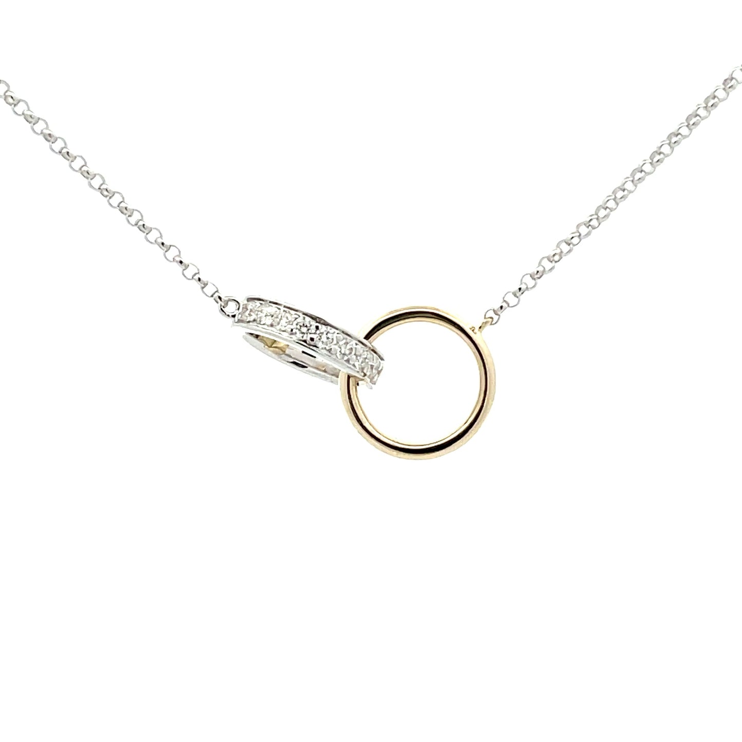 Interlocking diamond set circles pendant Gardiner Brothers