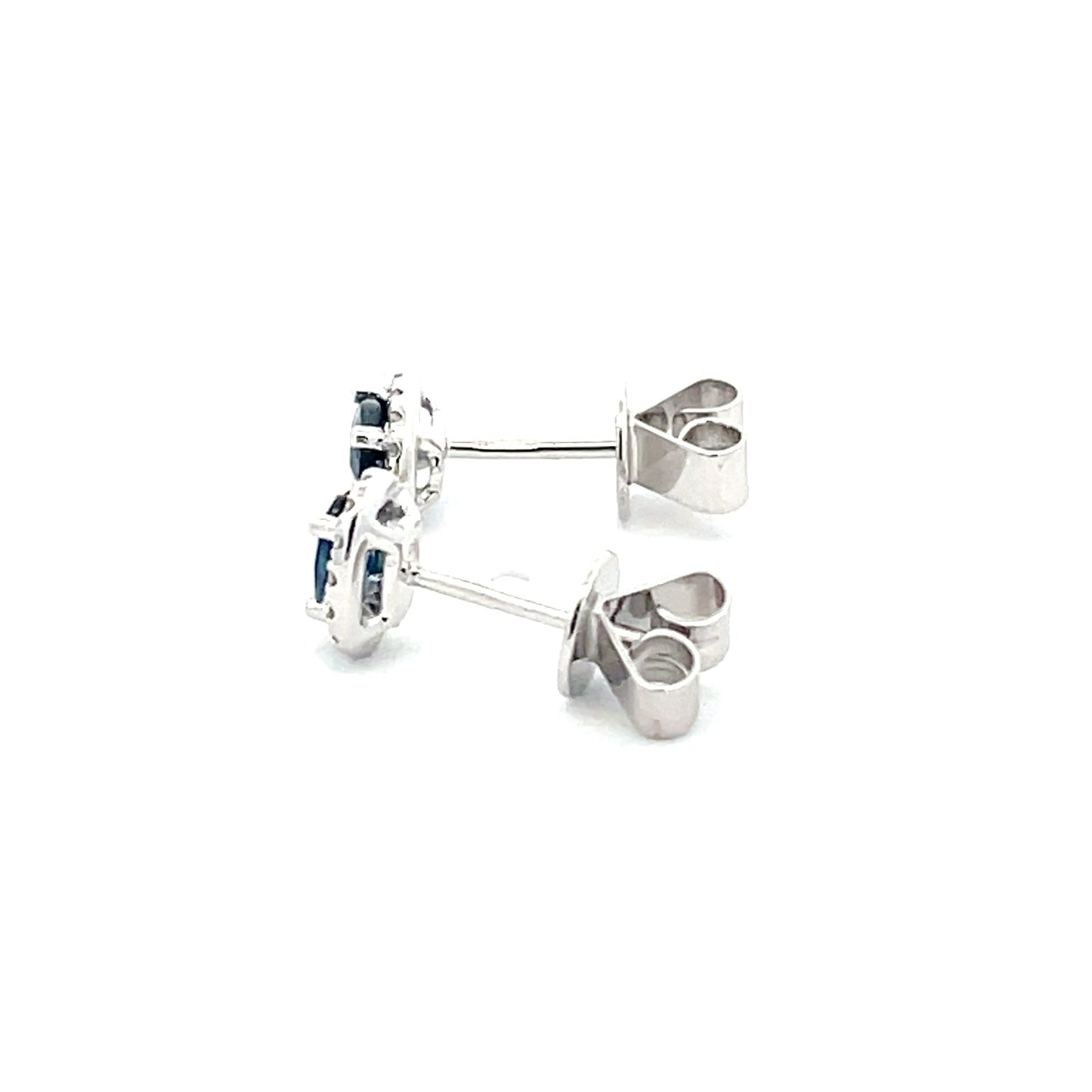 Sapphire and Diamond Halo Style Earrings Gardiner Brothers