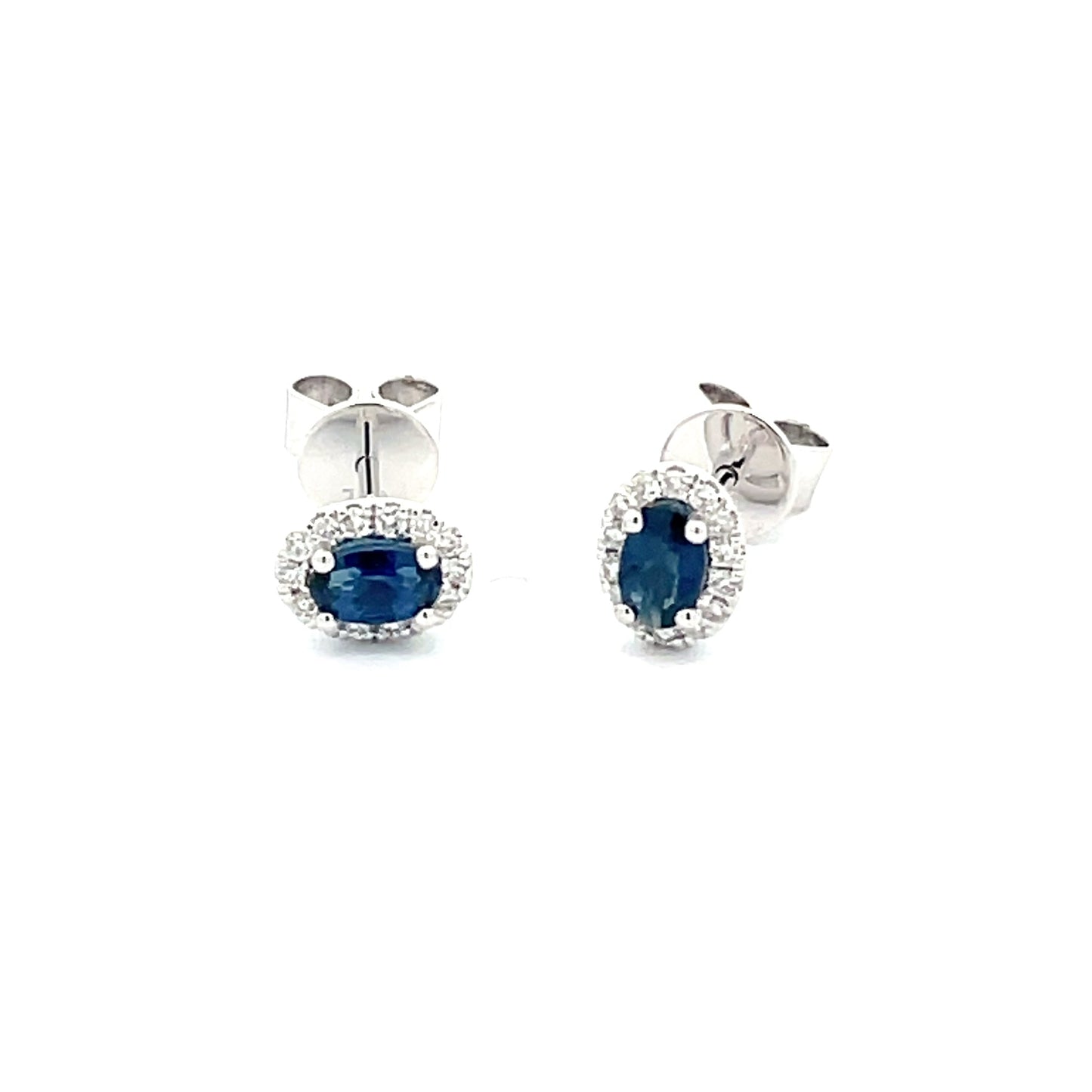 Sapphire and Diamond Halo Style Earrings Gardiner Brothers