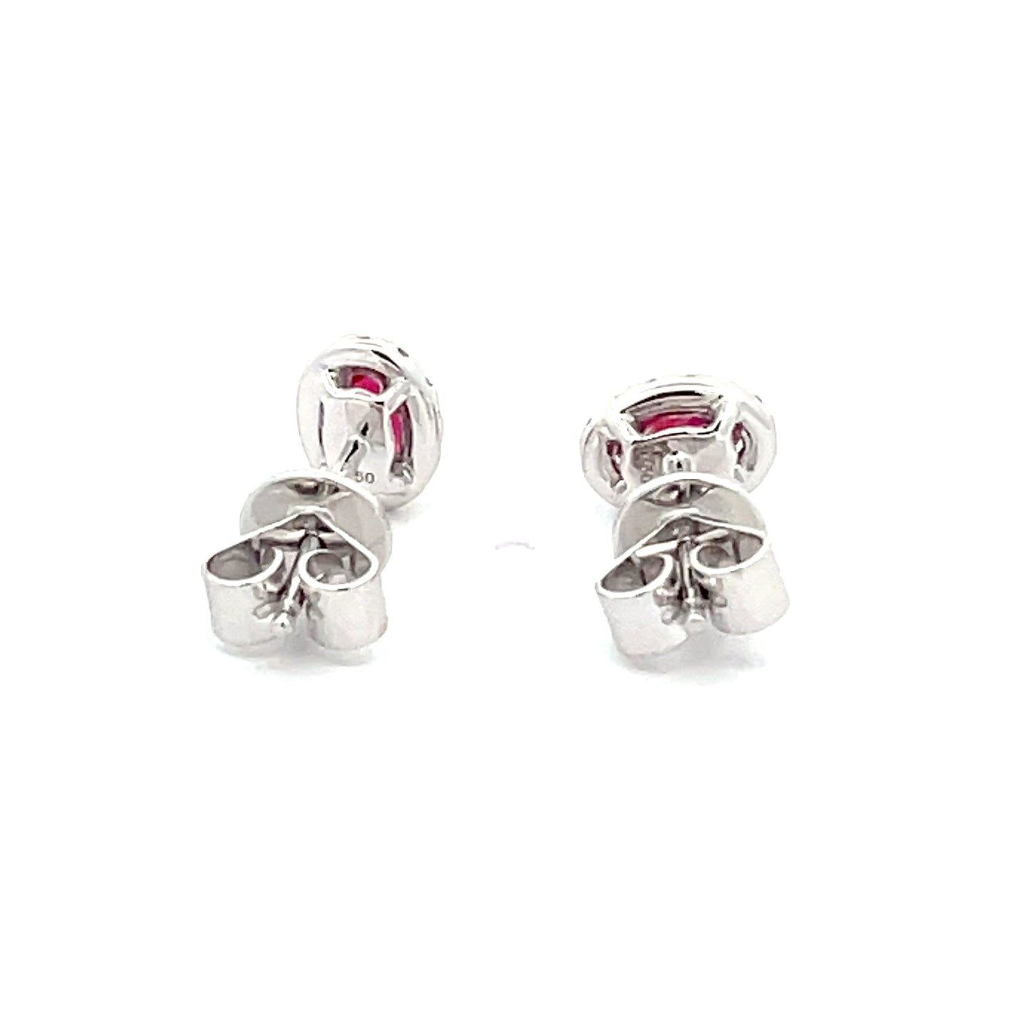 Rubie and Diamond Halo Style Earrings Gardiner Brothers