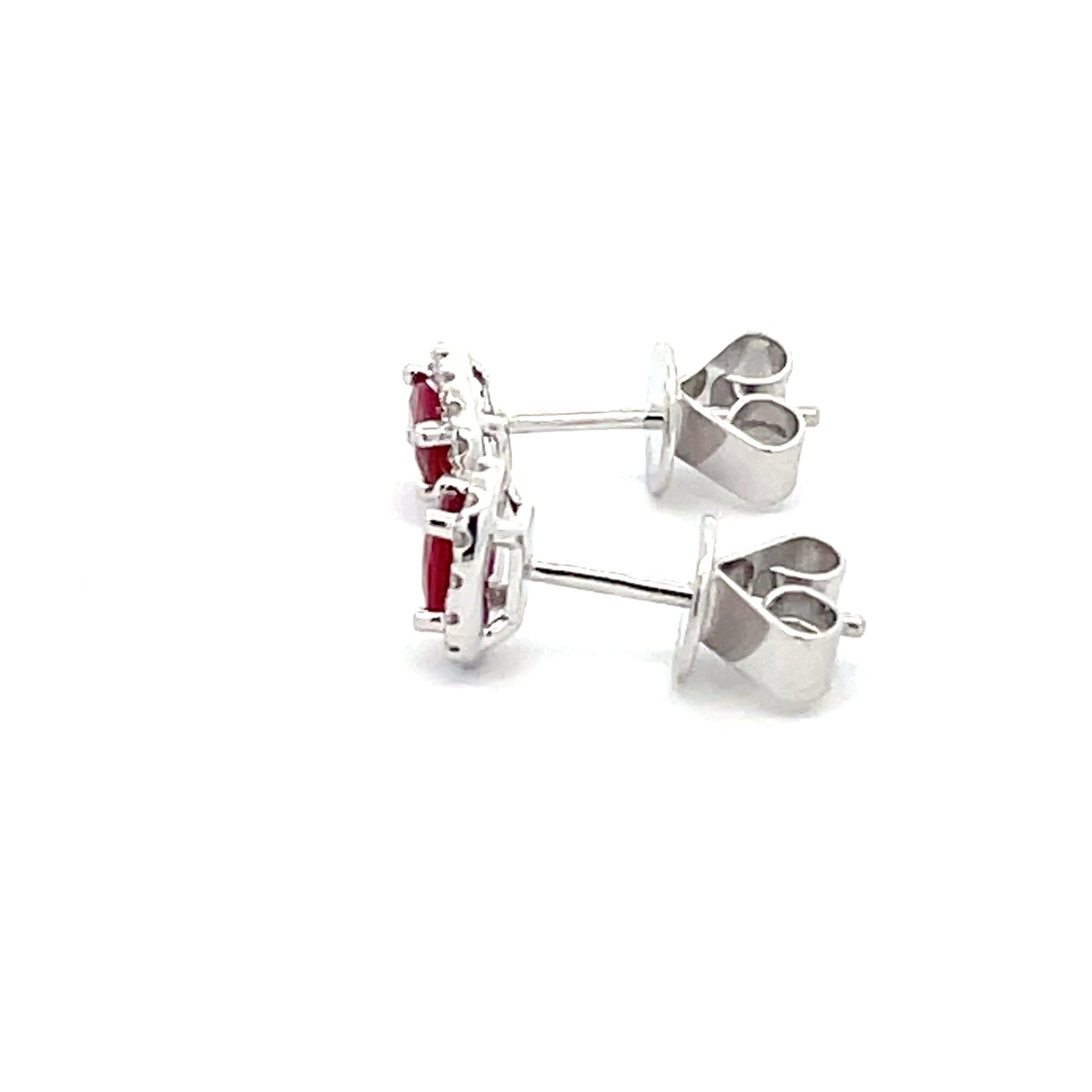 Rubie and Diamond Halo Style Earrings Gardiner Brothers