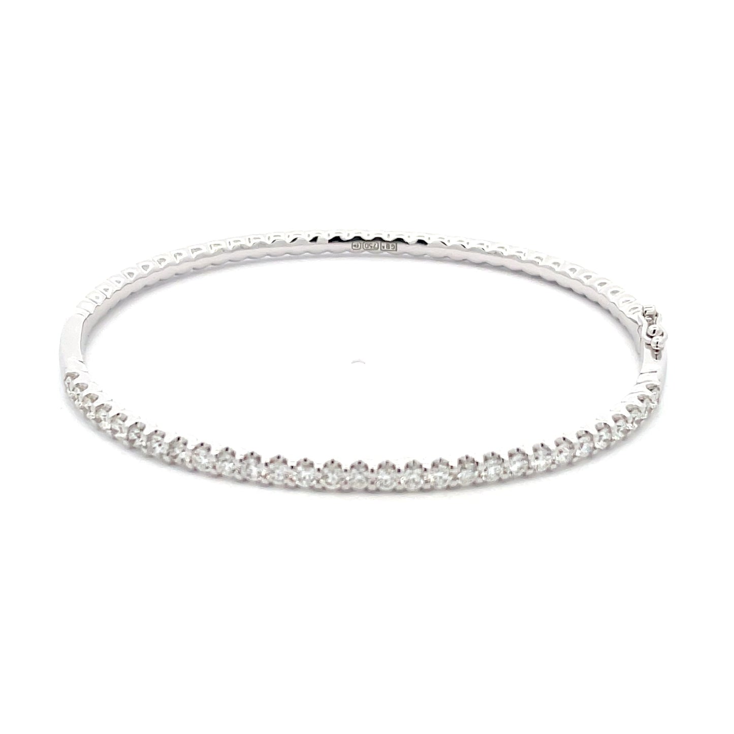 Round Brilliant Cut Diamond Set Bangle Gardiner Brothers