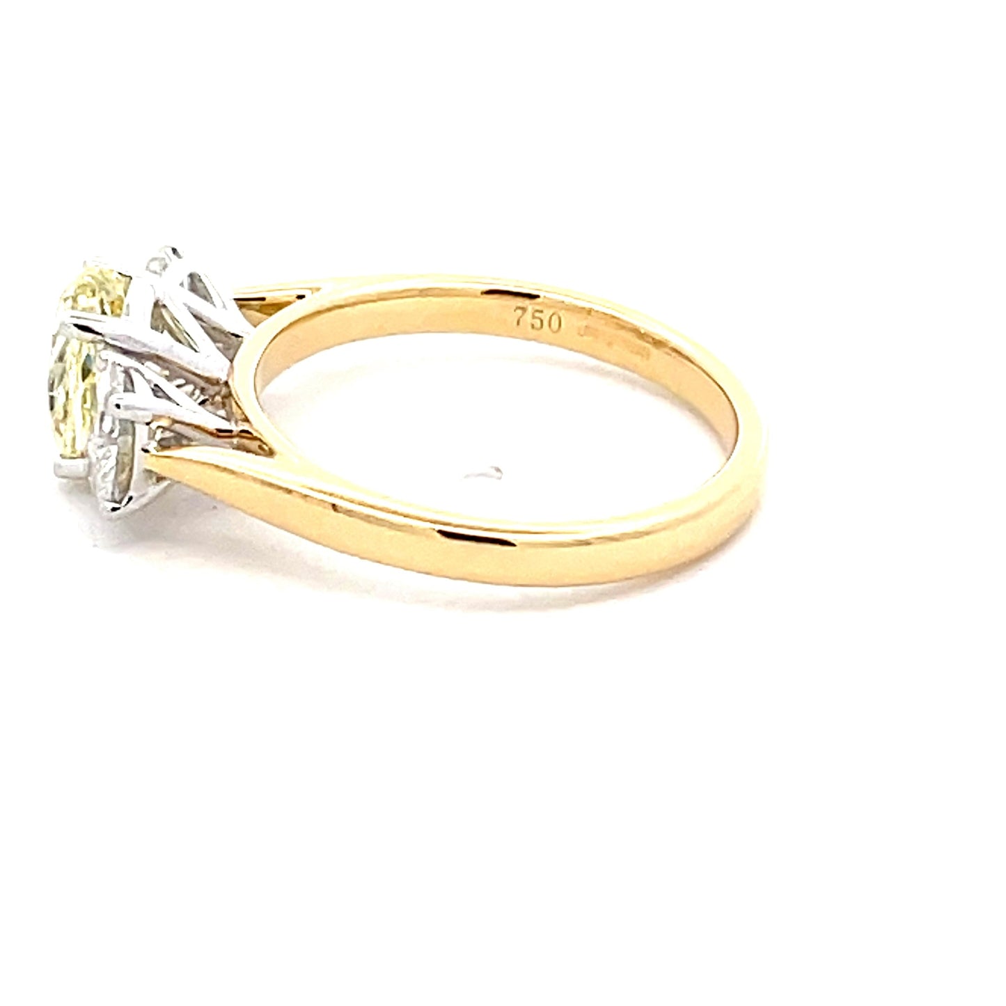 Oval Shaped Yellow diamond 3 Stone ring - 2.01cts Gardiner Brothers