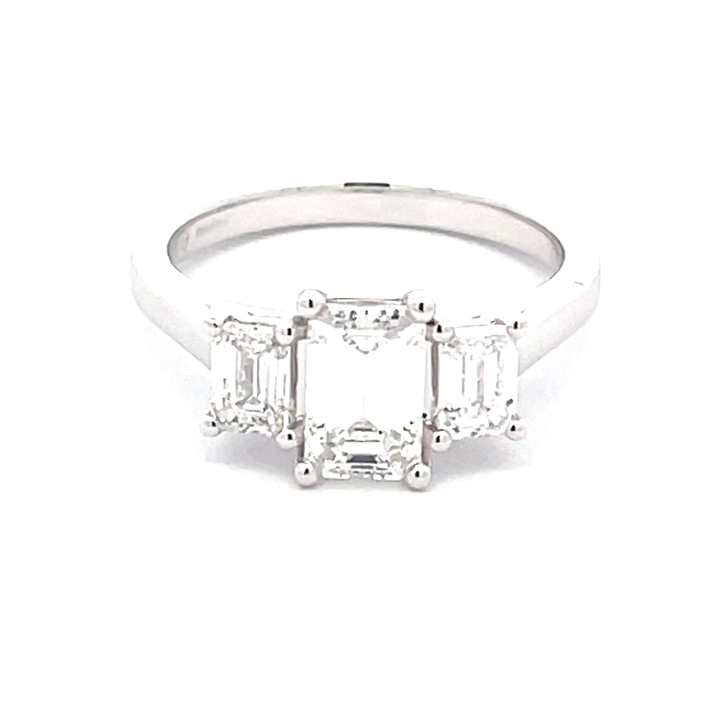Lab Grown 3 Stone emerald cut diamond ring - 1.65cts Gardiner Brothers
