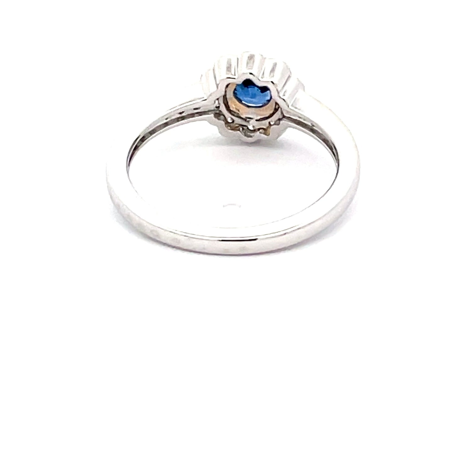 Sapphire and Round Brilliant Cut Diamond, Vintage Cluster Style Ring Gardiner Brothers