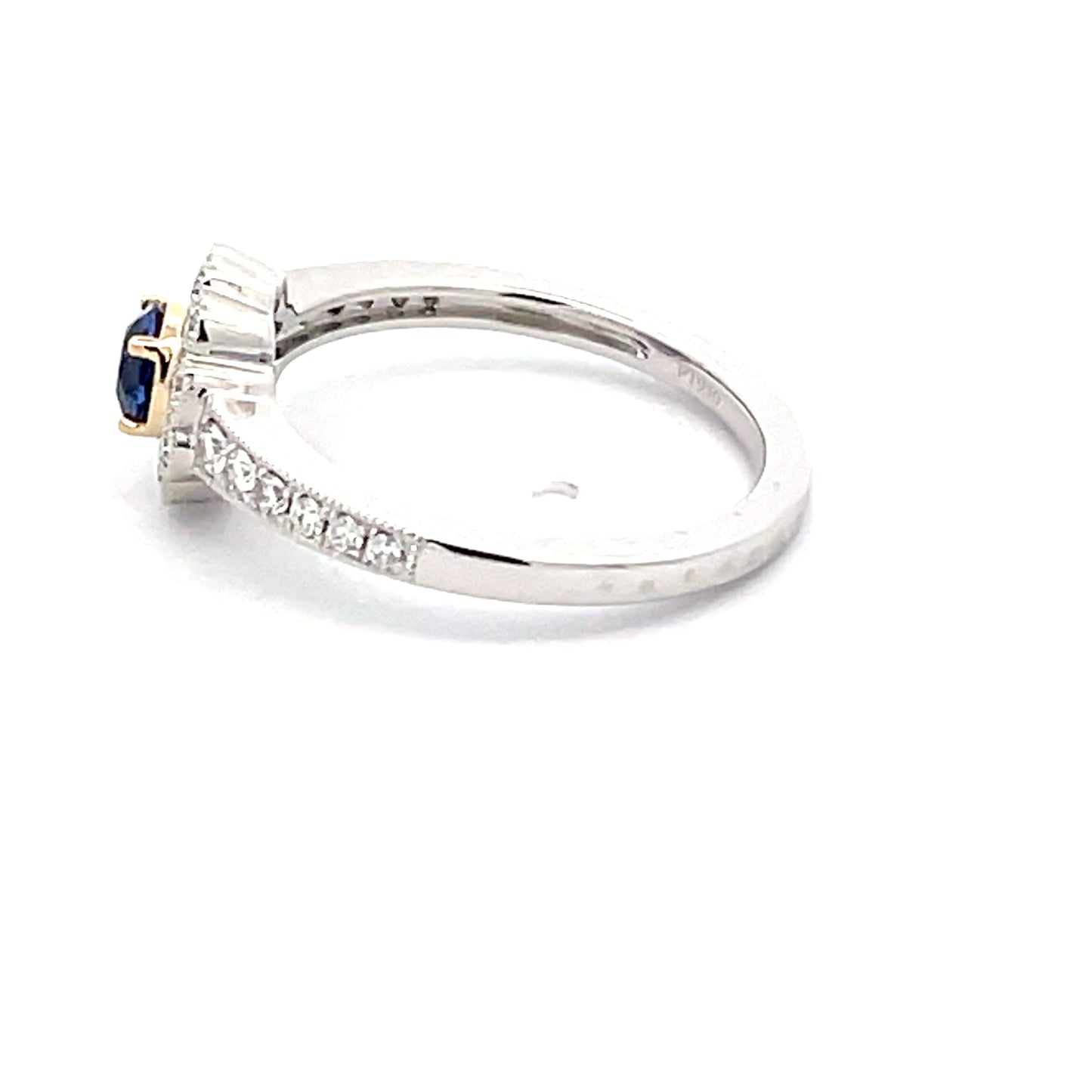 Sapphire and Round Brilliant Cut Diamond, Vintage Cluster Style Ring Gardiner Brothers