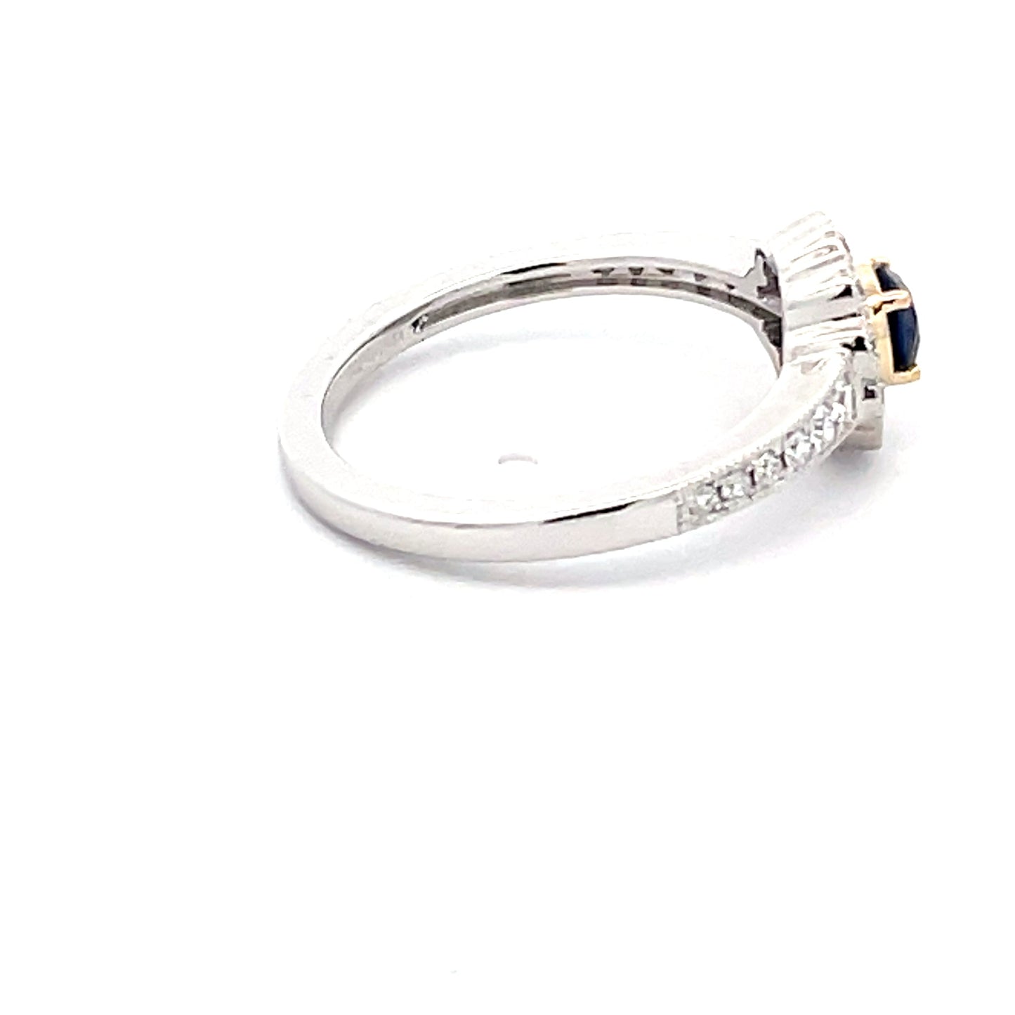 Sapphire and Round Brilliant Cut Diamond, Vintage Cluster Style Ring Gardiner Brothers