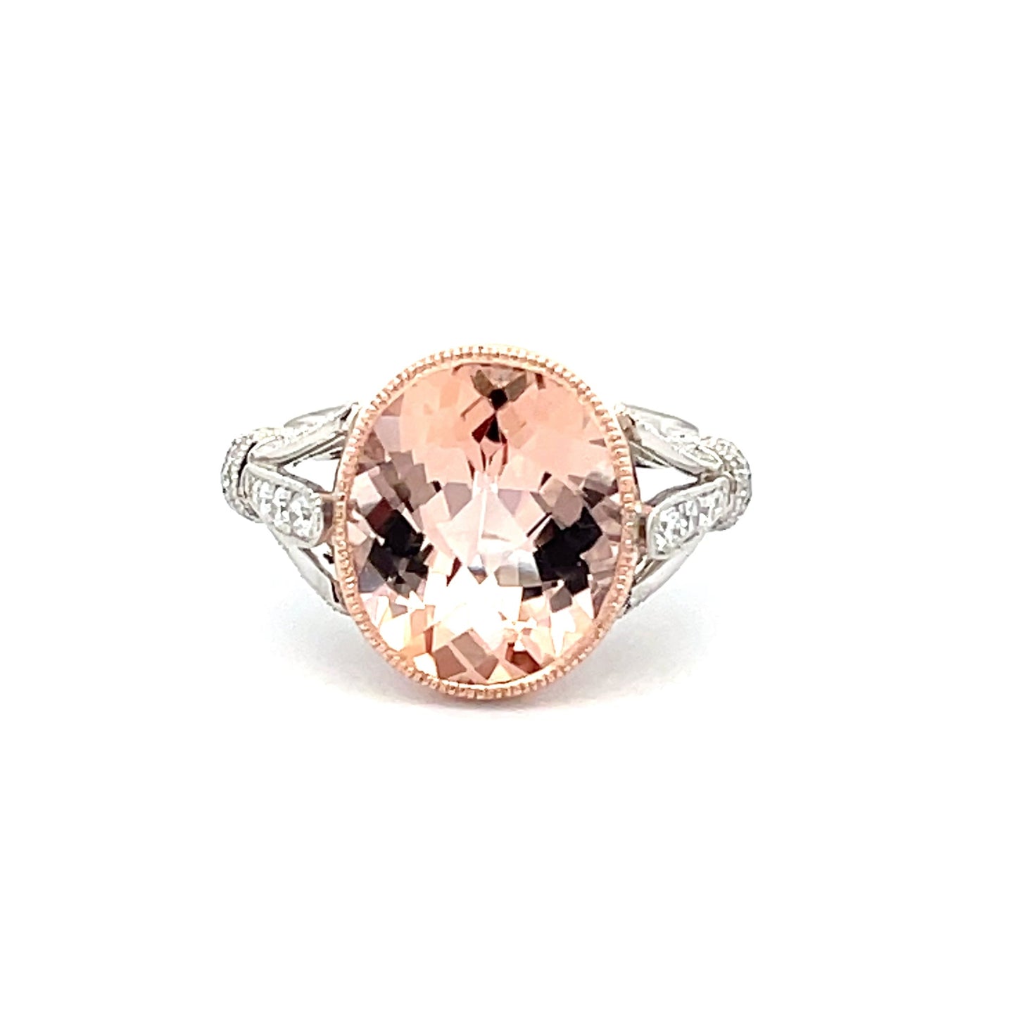 Morganite and Diamond Vintage Style Ring Gardiner Brothers