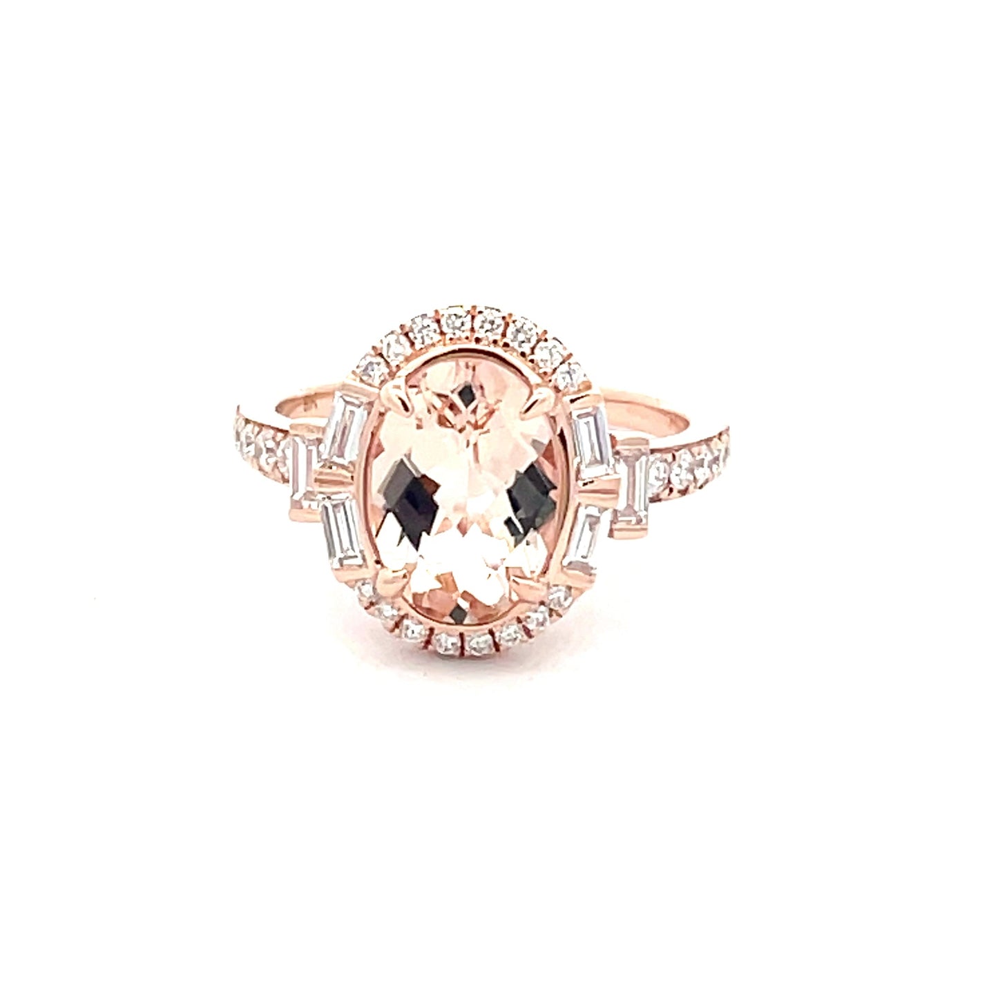 Morganite and Diamond Halo Cluster Style Ring Gardiner Brothers