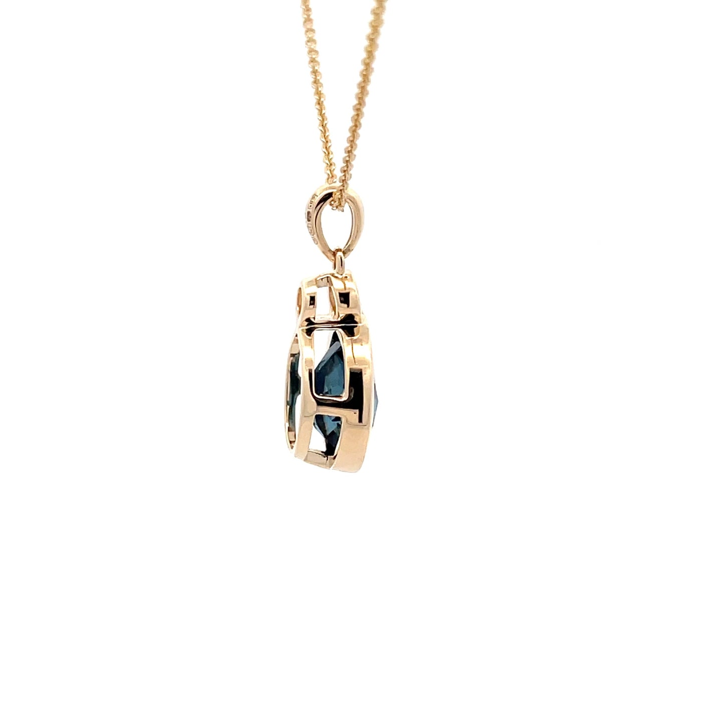 London Blue Topaz and Diamond Pendant Gardiner Brothers