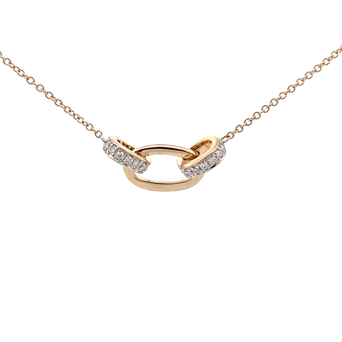 Yellow Gold Oblong Shaped Interlocking Diamond Set Rings Gardiner Brothers