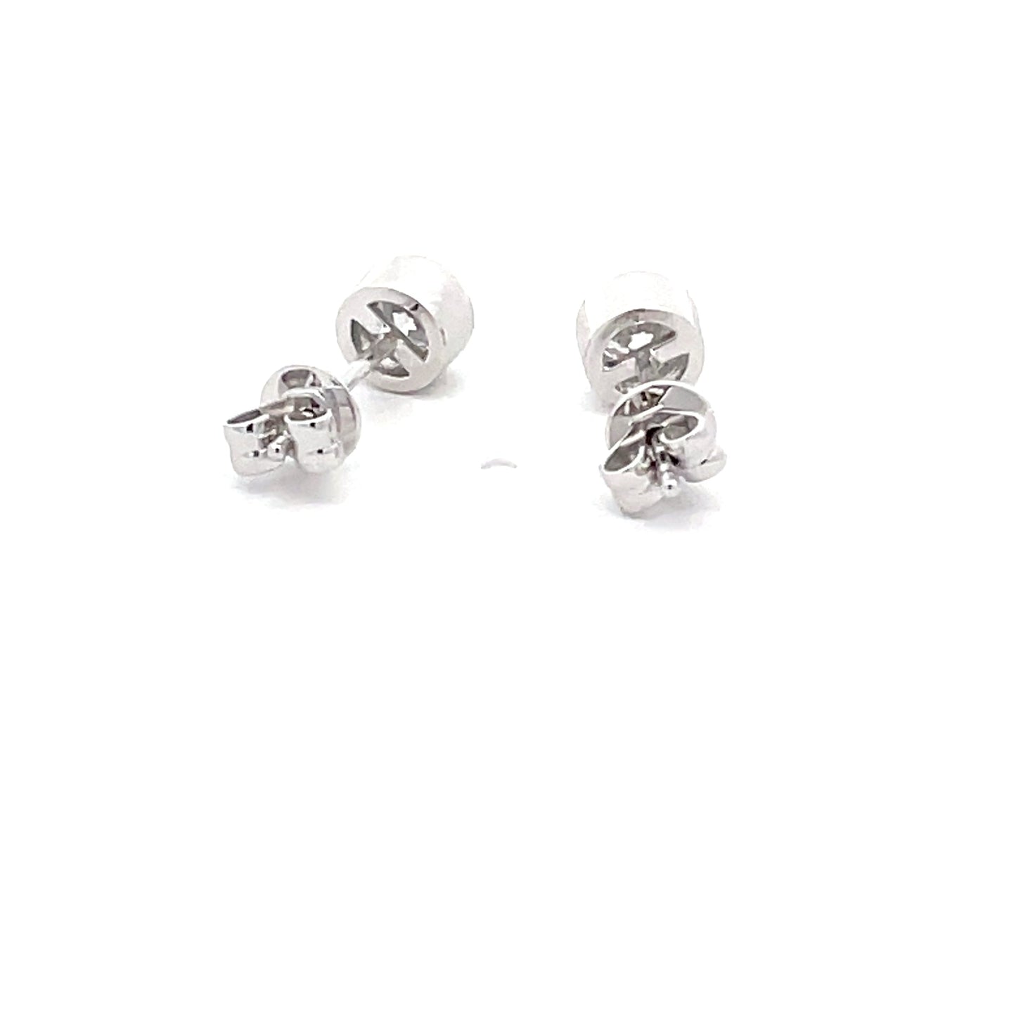 Round Brilliant Cut Diamond Rub-over Style Solitaire Earrings - 0.60cts Gardiner Brothers