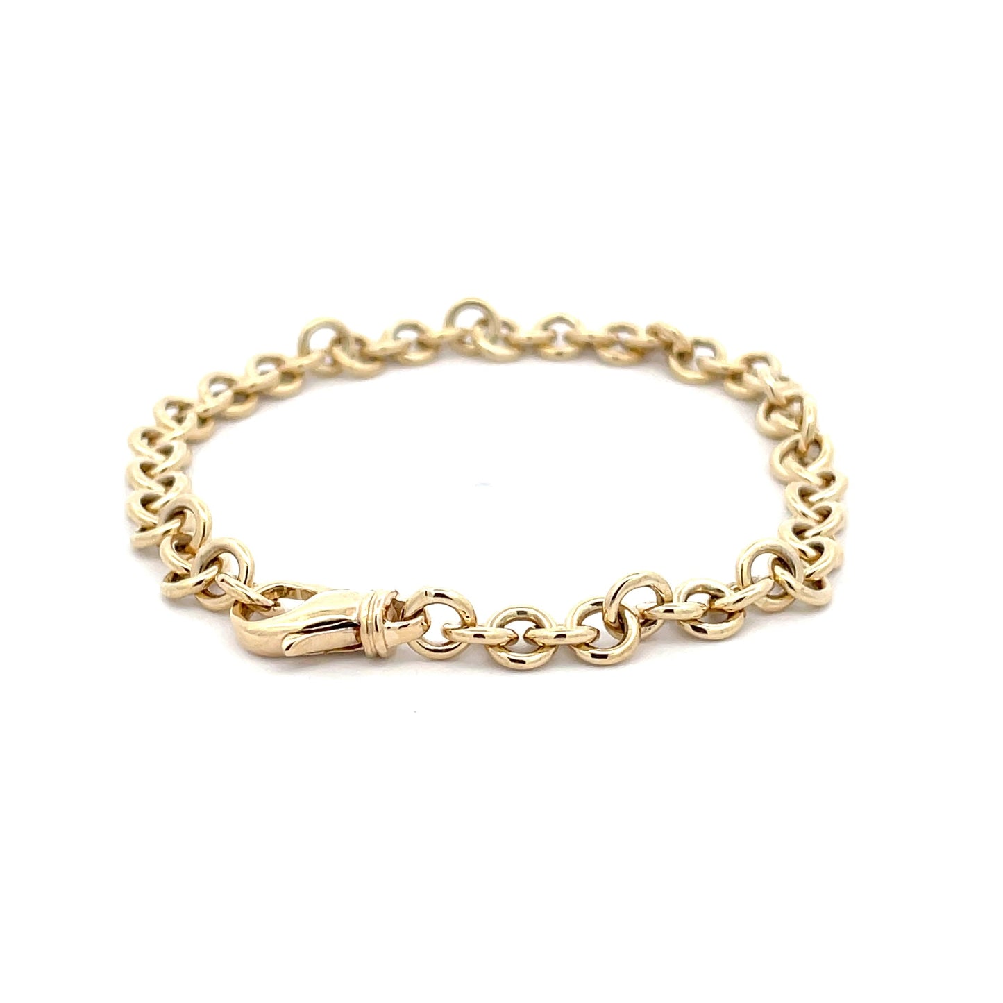 Yellow Gold Solid Round Link Bracelet Gardiner Brothers