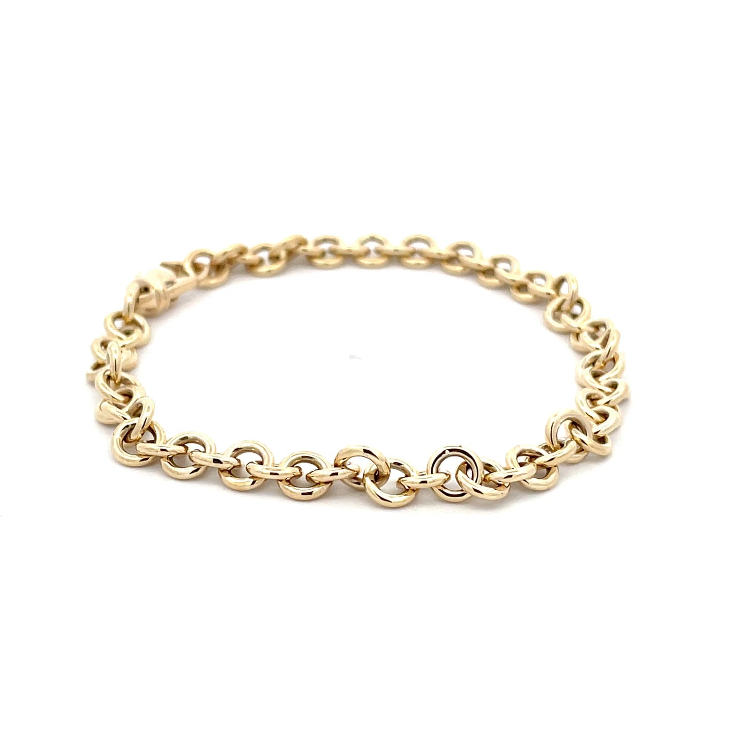 Yellow Gold Solid Round Link Bracelet Gardiner Brothers
